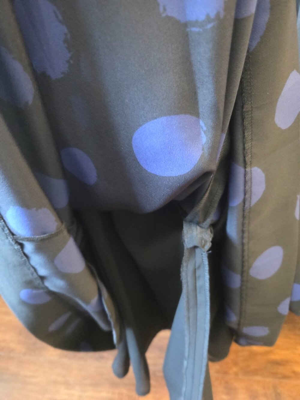 Corey Lynn Calter Black and Blue Polka Dot Size 2 Dress - Picture 6 of 7